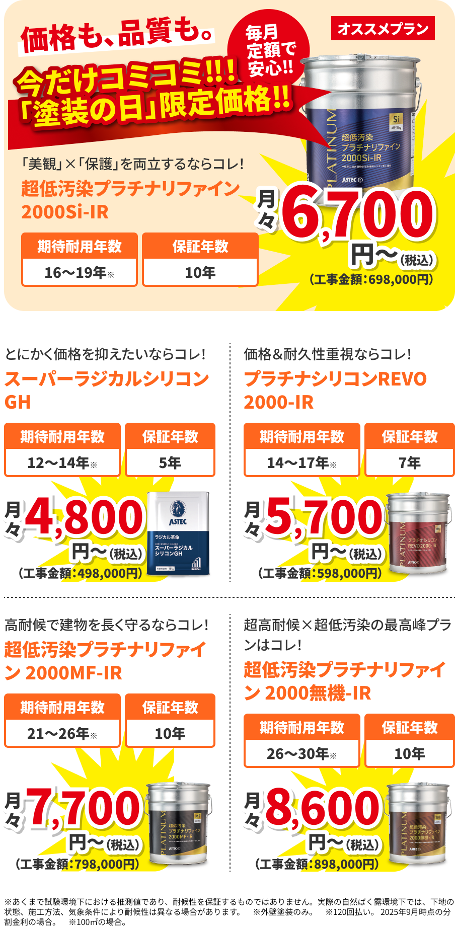 プラン一覧